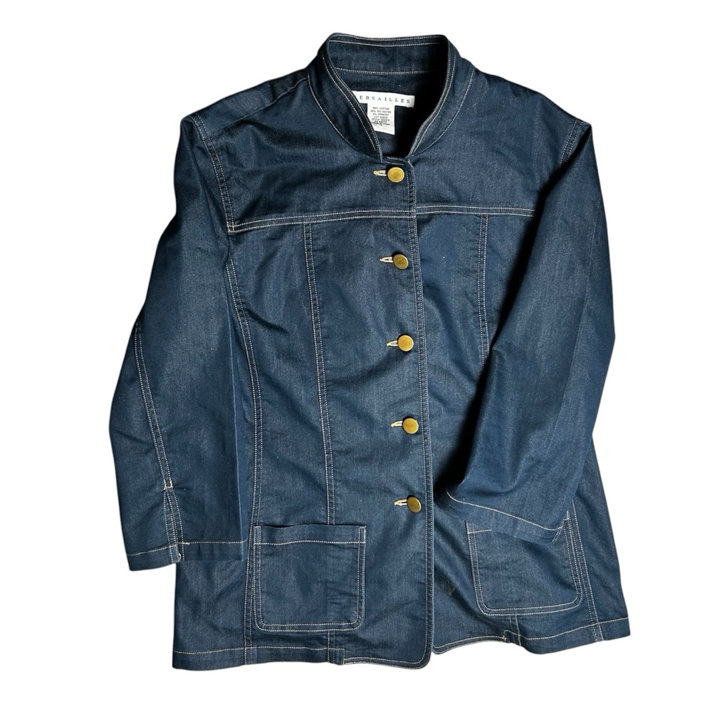 Versailles Faux Denim Women’s Size 12 Button Front‎ Jacket